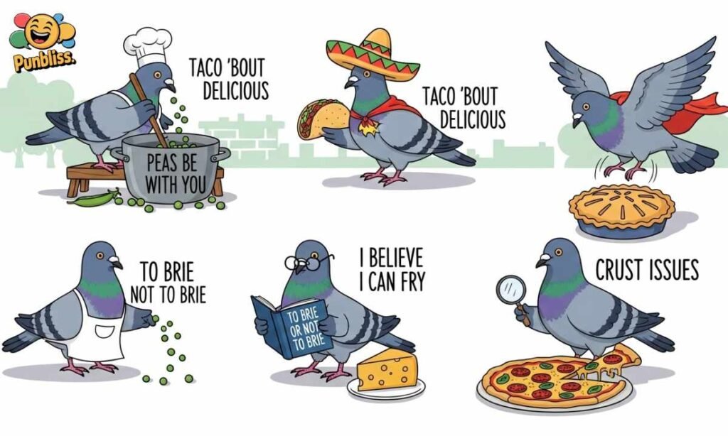 Foodie Pigeon Puns