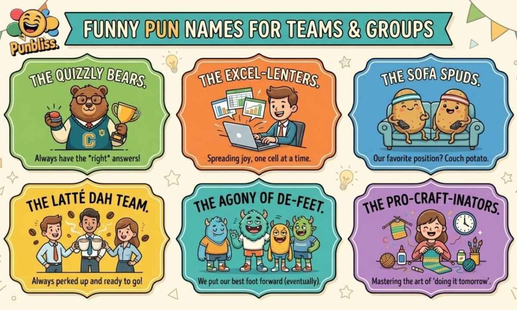 Funny Pun Names for Teams and Groups