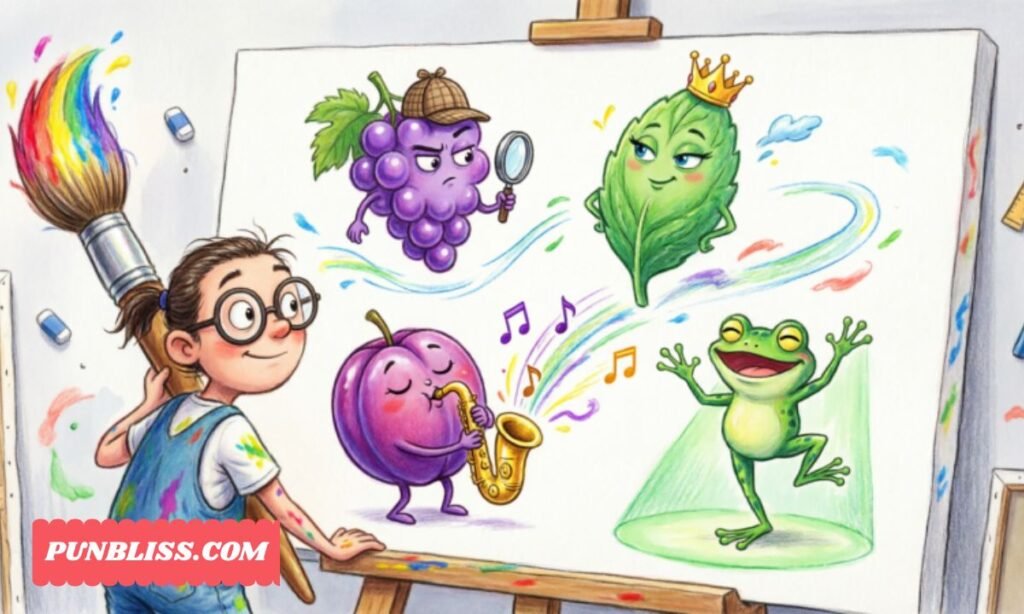 Purple and Green Color Puns