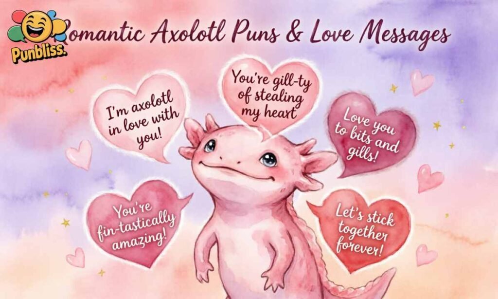 Romantic Axolotl Puns & Love Messages