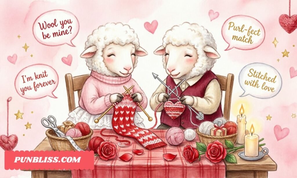 Romantic Knitting Puns for Valentine's Day Cards and Gifts