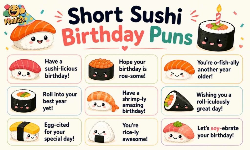 Short Sushi Birthday Puns
