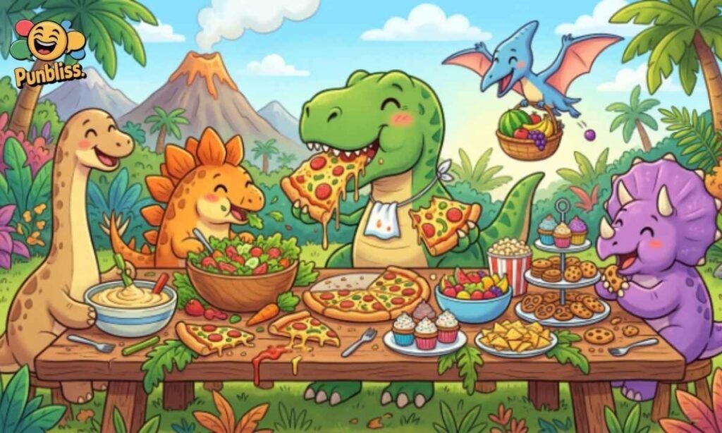 Food-Themed Dino Puns for Hungry Herbivores