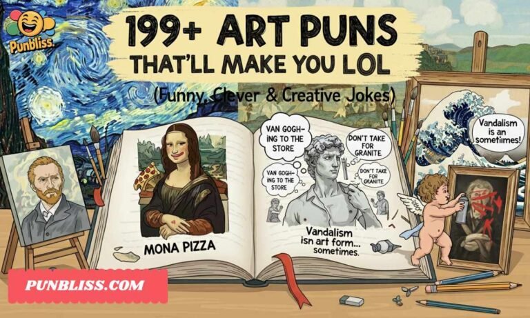 199+ Art Puns That’ll Make You LOL (Funny, Clever & Creative Jokes)