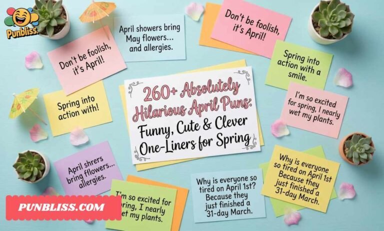 260+ Absolutely Hilarious April Puns Funny, Cute & Clever One-Liners for Spring